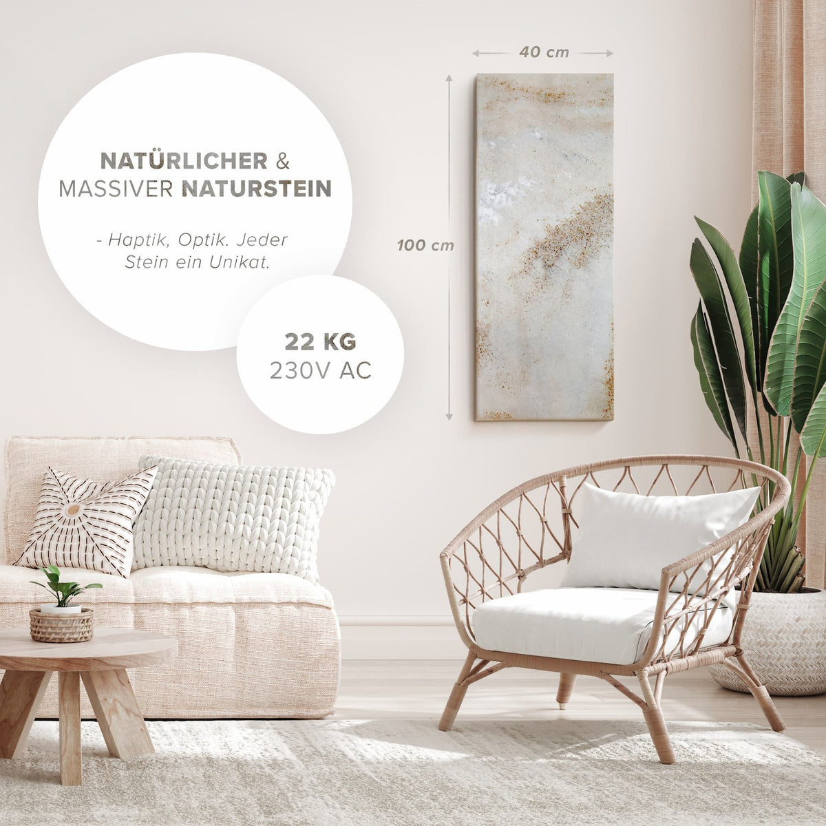 Infraroodstraler 800 watt van natuursteen - Shiva