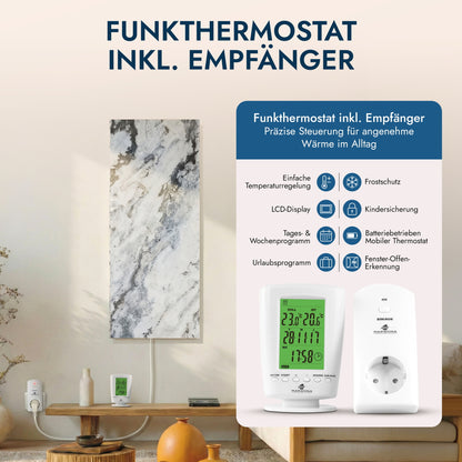 Natuursteenverwarming 800 watt inclusief thermostaat