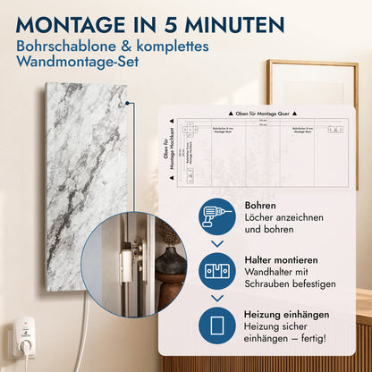 Natuursteenverwarming 800 watt inclusief thermostaat