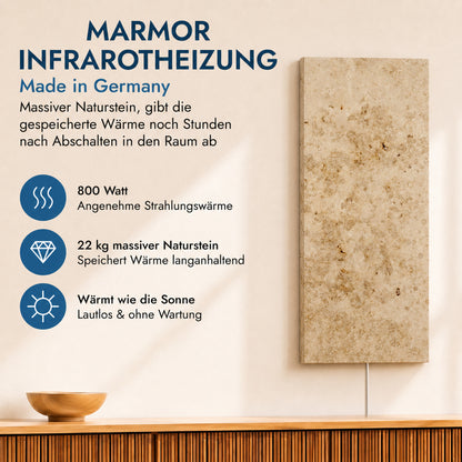 Natuursteenverwarming 800 watt inclusief thermostaat