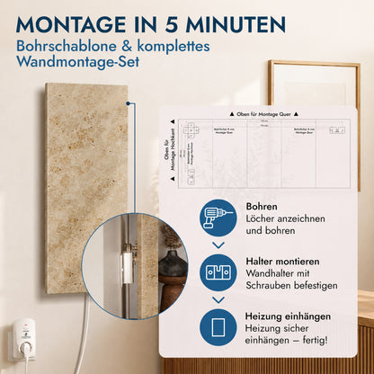 Natuursteenverwarming 800 watt inclusief thermostaat