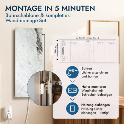 Natuursteenverwarming 800 watt inclusief thermostaat